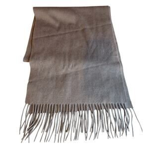 Tess Loriani Milano Fringed Baby Cashmere Scarf Gray